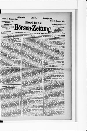 Berliner Börsen-Zeitung on Jan 11, 1877