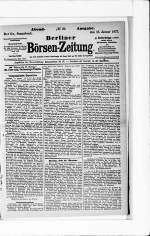 Berliner Börsen-Zeitung vom 13.01.1877