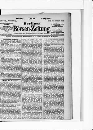 Berliner Börsen-Zeitung vom 18.01.1877
