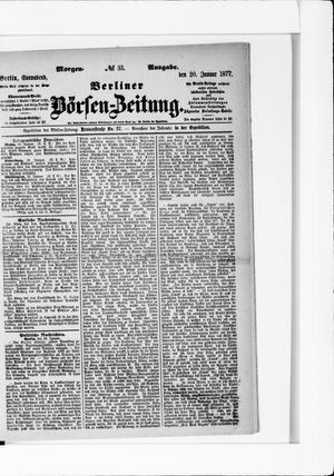 Berliner Börsen-Zeitung on Jan 20, 1877