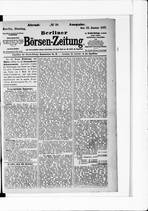 Berliner Börsen-Zeitung vom 23.01.1877