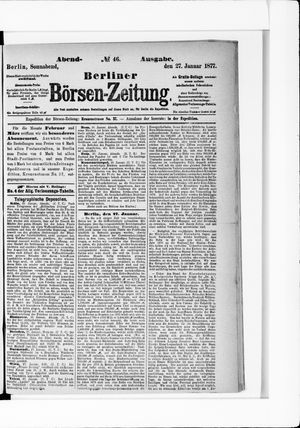Berliner Börsen-Zeitung vom 27.01.1877