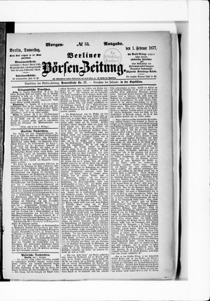 Berliner Börsen-Zeitung vom 01.02.1877