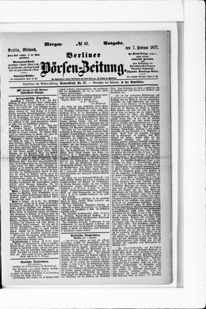 Berliner Börsen-Zeitung vom 07.02.1877