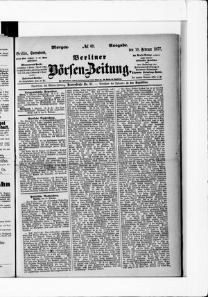 Berliner Börsen-Zeitung vom 10.02.1877