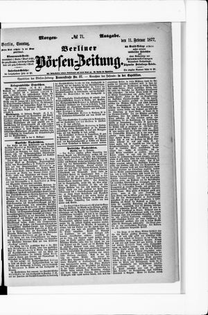 Berliner Börsen-Zeitung vom 11.02.1877