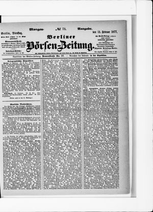 Berliner Börsen-Zeitung vom 13.02.1877