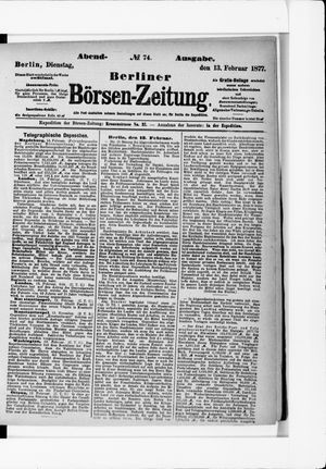 Berliner Börsen-Zeitung vom 13.02.1877