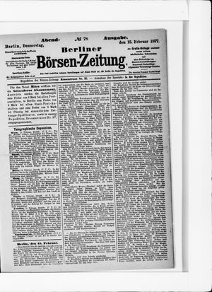 Berliner Börsen-Zeitung vom 15.02.1877