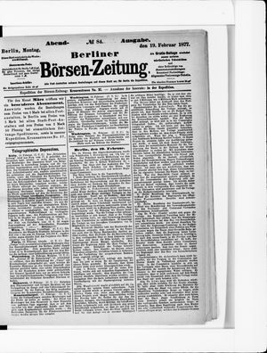 Berliner Börsen-Zeitung vom 19.02.1877