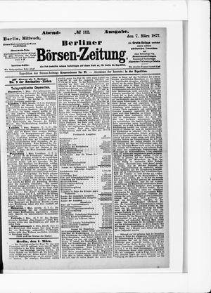 Berliner Börsen-Zeitung on Mar 7, 1877