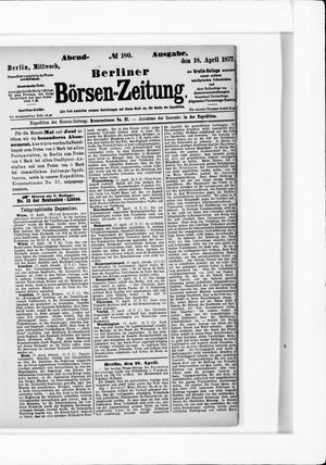 Berliner Börsen-Zeitung vom 18.04.1877