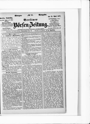 Berliner Börsen-Zeitung vom 19.04.1877