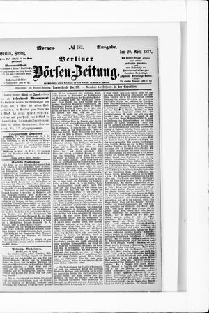 Berliner Börsen-Zeitung vom 20.04.1877