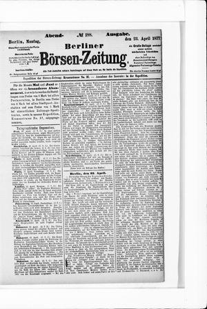 Berliner Börsen-Zeitung vom 23.04.1877