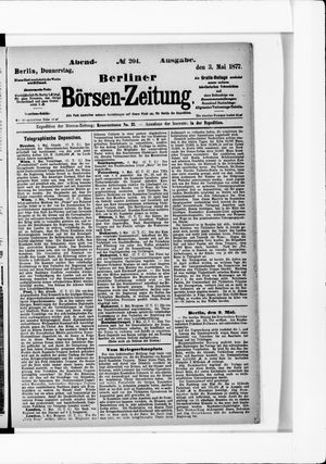 Berliner Börsen-Zeitung on May 3, 1877