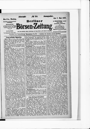 Berliner Börsen-Zeitung vom 07.05.1877