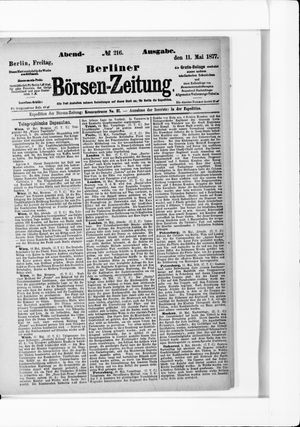 Berliner Börsen-Zeitung on May 11, 1877