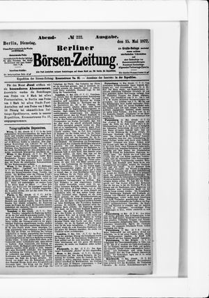 Berliner Börsen-Zeitung vom 15.05.1877