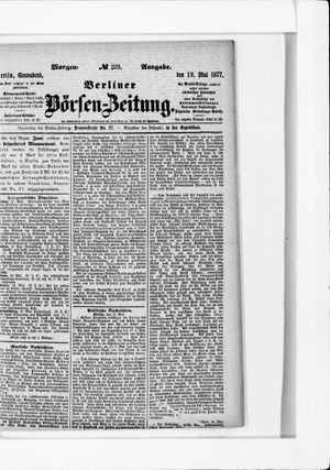Berliner Börsen-Zeitung vom 19.05.1877