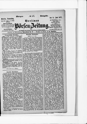 Berliner Börsen-Zeitung on Jun 14, 1877
