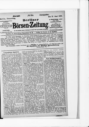 Berliner Börsen-Zeitung vom 21.06.1877