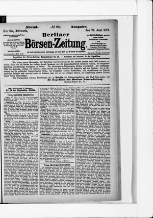 Berliner Börsen-Zeitung vom 27.06.1877