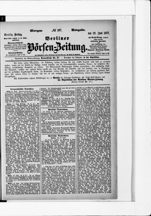 Berliner Börsen-Zeitung vom 29.06.1877