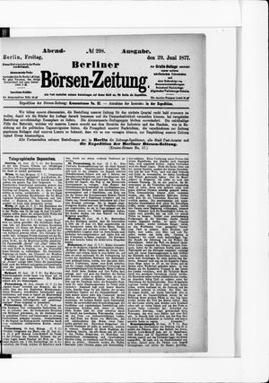 Berliner Börsen-Zeitung vom 29.06.1877