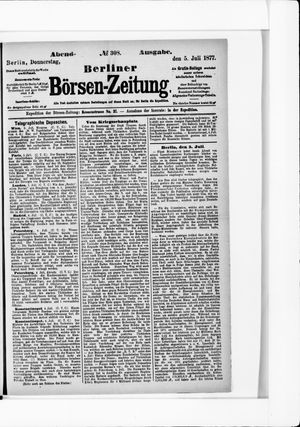 Berliner Börsen-Zeitung vom 05.07.1877