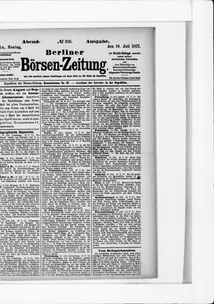 Berliner Börsen-Zeitung on Jul 16, 1877
