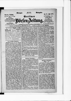 Berliner Börsen-Zeitung vom 31.07.1877