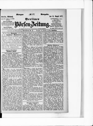Berliner Börsen-Zeitung vom 15.08.1877