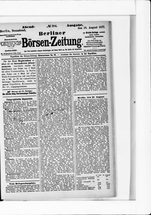 Berliner Börsen-Zeitung vom 18.08.1877