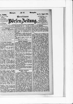 Berliner Börsen-Zeitung vom 21.08.1877