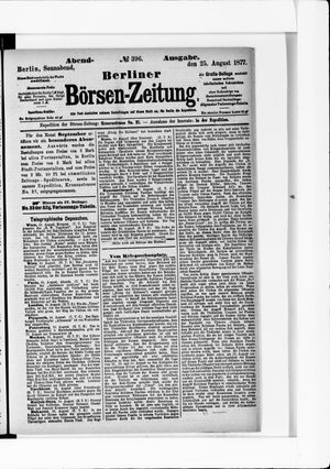 Berliner Börsen-Zeitung on Aug 25, 1877