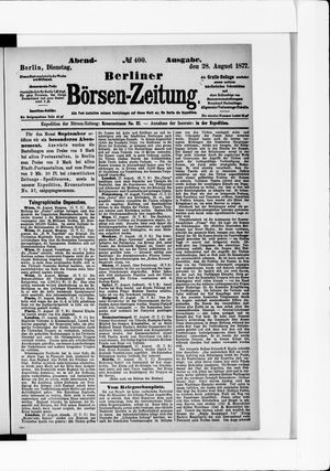 Berliner Börsen-Zeitung vom 28.08.1877