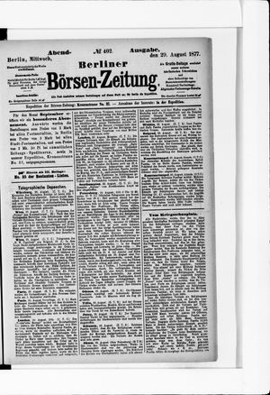 Berliner Börsen-Zeitung vom 29.08.1877
