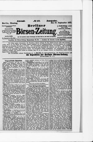 Berliner Börsen-Zeitung vom 18.09.1877