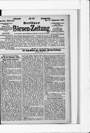 Berliner Börsen-Zeitung vom 19.09.1877