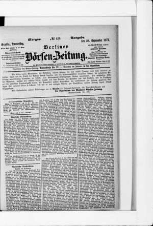 Berliner Börsen-Zeitung vom 20.09.1877