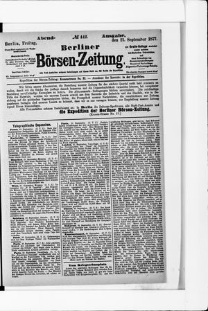 Berliner Börsen-Zeitung vom 21.09.1877