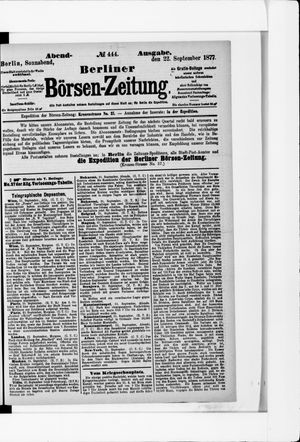 Berliner Börsen-Zeitung on Sep 22, 1877