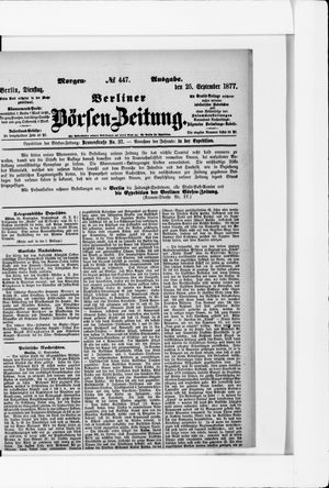 Berliner Börsen-Zeitung vom 25.09.1877