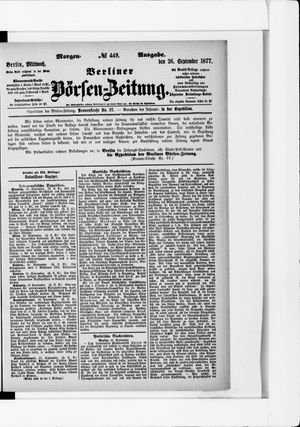 Berliner Börsen-Zeitung vom 26.09.1877