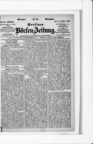 Berliner Börsen-Zeitung vom 03.10.1877