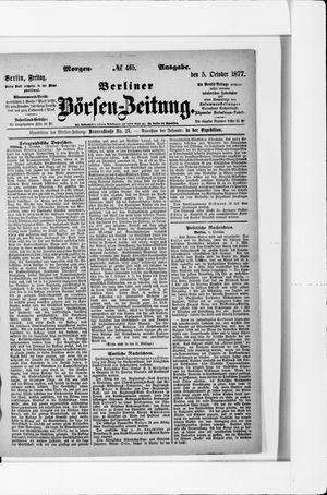 Berliner Börsen-Zeitung vom 05.10.1877