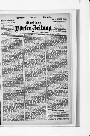 Berliner Börsen-Zeitung vom 06.10.1877