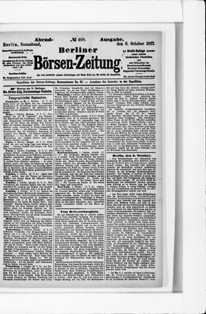 Berliner Börsen-Zeitung vom 06.10.1877
