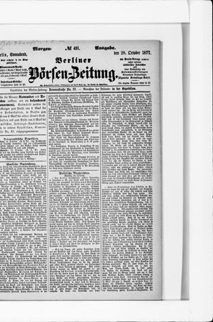 Berliner Börsen-Zeitung vom 20.10.1877